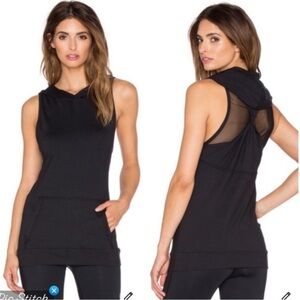 Alala no sleeve mesh back pullover hoodie